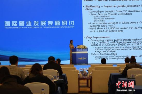 第十五届中国国际薯业博览会、第三届潍坊国际食品农产品博览会27日在潍坊开幕。孙婷婷 摄 第十五届中国国际薯业博览会、第三届潍坊国际食品农产品博览会27日在潍坊开幕。孙婷婷 摄