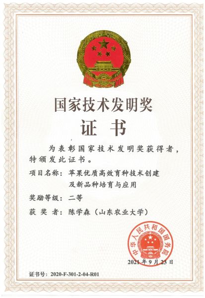 成果获国家技术发明奖二等奖 成果获国家技术发明奖二等奖